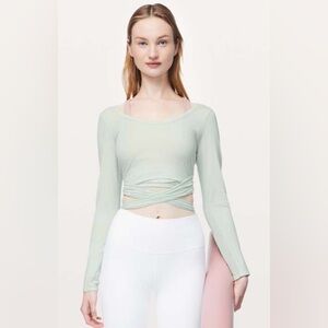 Lululemon It’s A Tie Long Sleeve Wrap Top Ocean Mist